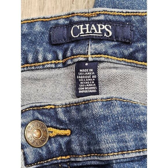 (3/$35) Chaps Womens Size 8 Skinny Slim Leg Madden Pockets Denim Blue Jeans - Picture 4 of 11